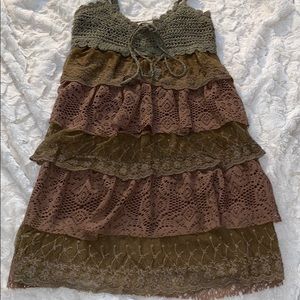 Ruffle boho mini dress